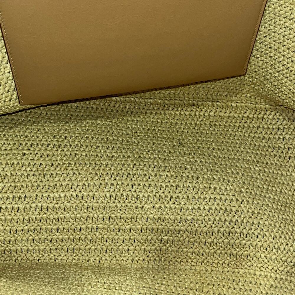 SAINT LAURENT Natural Raffia Logo Tote Bag - Picture 7 of 9